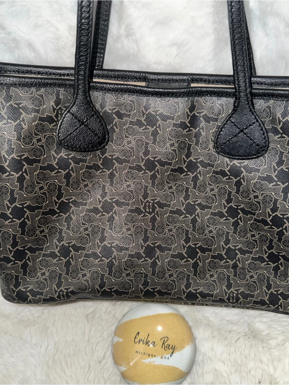 Celine Classic Black Patterned Tote Bag- GOOD CONDITION